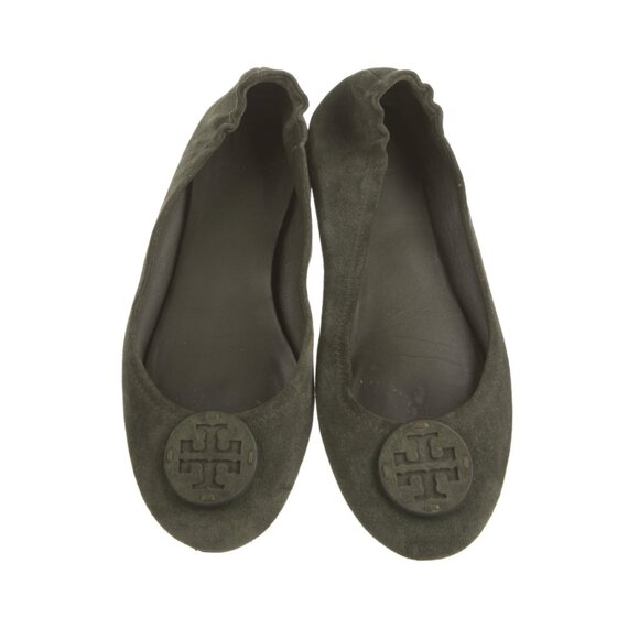 Tory Burch Minnie Travel Ballet with Suede Logo Flats 7 Green - Picture 1 of 10